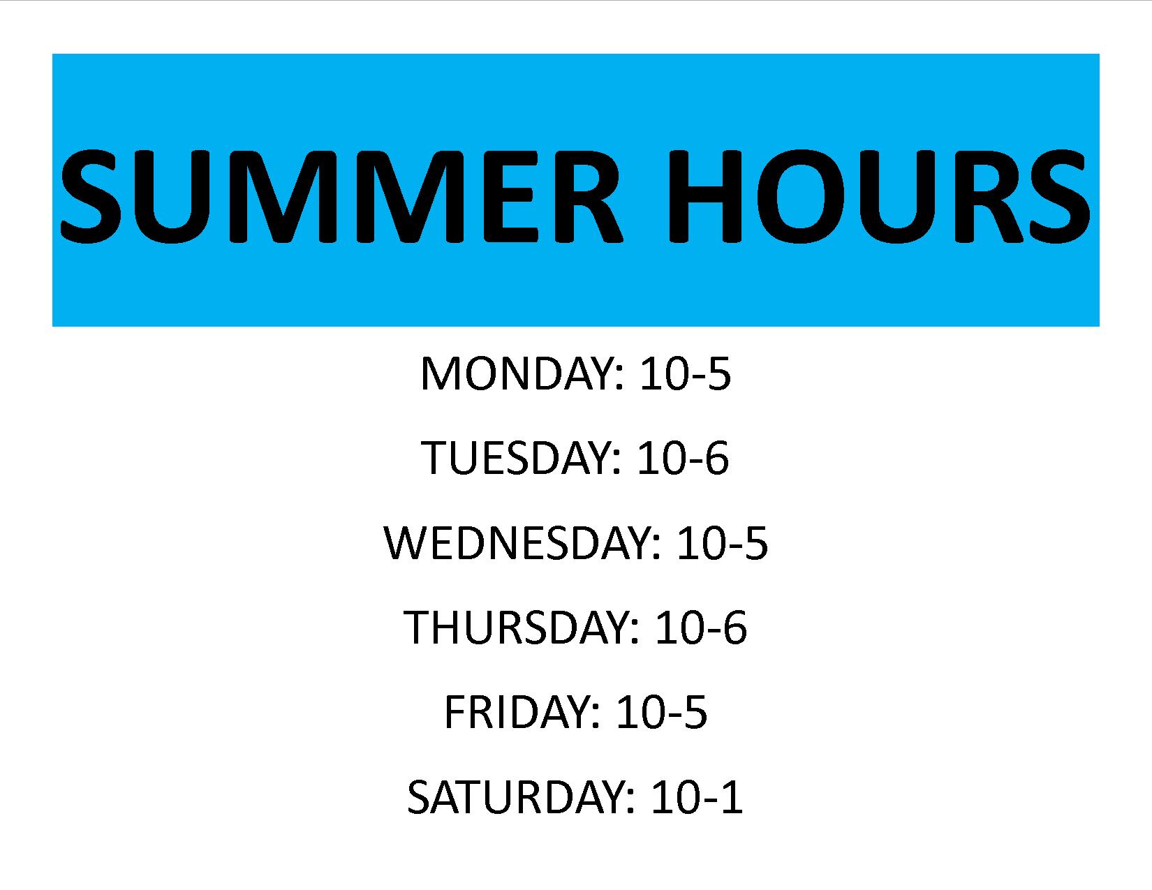 Summer Hours